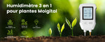 Humidimètre numérique 3 en 1 pour plantes avec PH/Humidité/Température