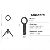 Support magnétique pour téléphone portable Sakerplus en alliage