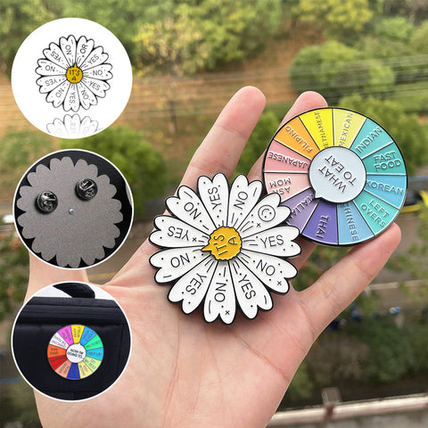 Broche en forme de roue tournante