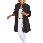Vestes chemises longues unies en coton