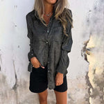 Chemise unie brillante pour femmes