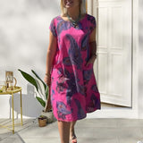 Robe en lin-coton imprimé