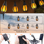 Guirnalda luminosa solar Sakerplus con llamas parpadeantes