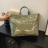 Sac fourre-tout imprimé lettres pour femme