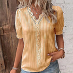 Chemise Elégante en Dentelle à col en V