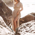 Robe longue Maxi Effortless à encolure en V fendue