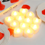 24 bougies chauffe-plat LED en forme de cœur
