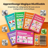 Cahier d'écriture à rainures réutilisable