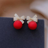Boucles d'oreilles en perles papillon rouges