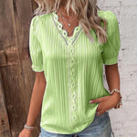 Chemise Elégante en Dentelle à col en V