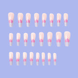 Ongles violets à motif de cœur de style ballet(24pièces)