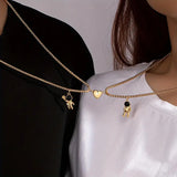 Collier Couple Spaceman Pendentif aimanté