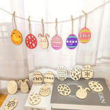 Oeufs de Pâques en bois(10 pièces)