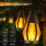 Guirnalda luminosa solar Sakerplus con llamas parpadeantes