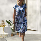 Robe en lin-coton imprimé
