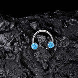 Bague en zircone en forme de fer à cheval avec barres filetées pour piercings
