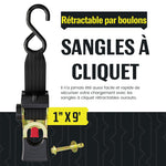 Sangles d'arrimage à cliquet rétractables