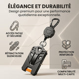Porte-badge rétractable avec mousqueton