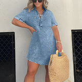 Jupe en jean Robe à ourlet frangé