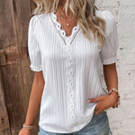 Chemise Elégante en Dentelle à col en V