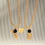 Collier Couple Spaceman Pendentif aimanté