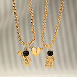 Collier Couple Spaceman Pendentif aimanté