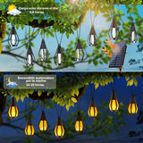 Guirnalda luminosa solar Sakerplus con llamas parpadeantes