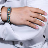 Bracelets avec Mantra à Six Caractères et Dzi à Neuf Yeux