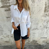 Chemise à revers polyvalente avec une grande poche