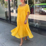 Robe à ourlet en dentelle et patchwork