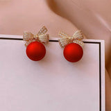 Boucles d'oreilles en perles papillon rouges