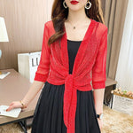 Cardigan scintillant en tissu fin de soie