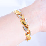 Bracelet Feuilles Strass