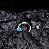 Bague en zircone en forme de fer à cheval avec barres filetées pour piercings