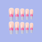 Ongles violets à motif de cœur de style ballet(24pièces)