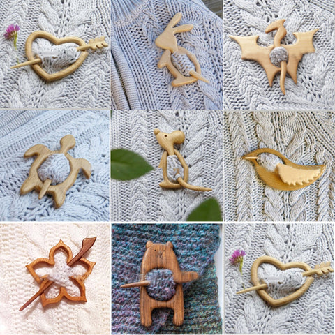 Broche avec Motif Animal en Bois (Clip de Chandail)