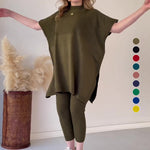 Ensemble deux pièces en tricot extensible pour femmes