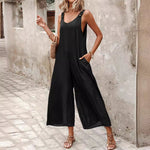 Combinaison en faux denim Tencel avec boutons au dos