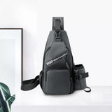 Sac de poitrine pour bouteille d'eau en film de cuir pour hommes