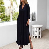 Robe élégante et confortable avec col en V