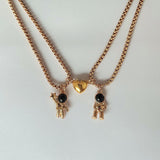 Collier Couple Spaceman Pendentif aimanté