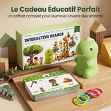 Kit de cartes éducatives sur les dinosaures avec lecteur de points