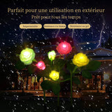 Fleur de rose solaire à 3 DEL