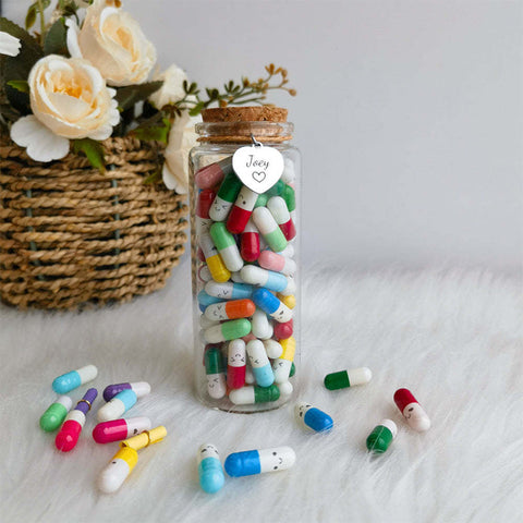 Lettres Capsule Message dans la bouteille (couleurs mélangées)