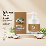 Crème dépilatoire douce à l'huile de coco pour le visage