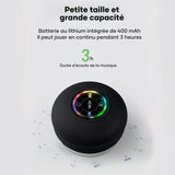 Mini Haut-parleur Bluetooth de douche à ventouse étanche avec lumière Led