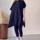 Ensemble deux pièces en tricot extensible pour femmes