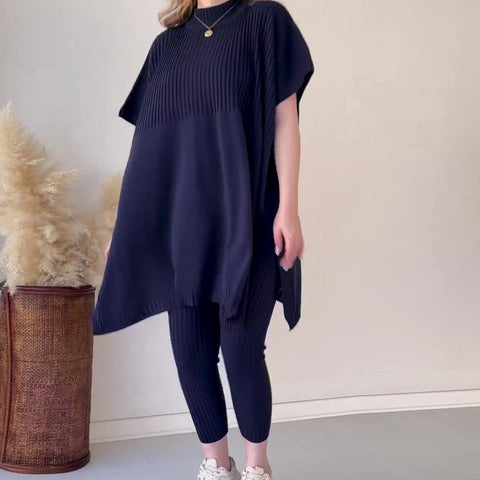 Ensemble deux pièces en tricot extensible pour femmes