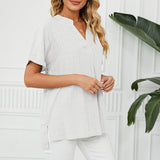 Chemise décontractée fine à col en V