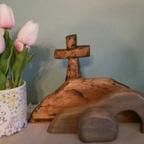 Décorations en bois pour la croix de Pâques